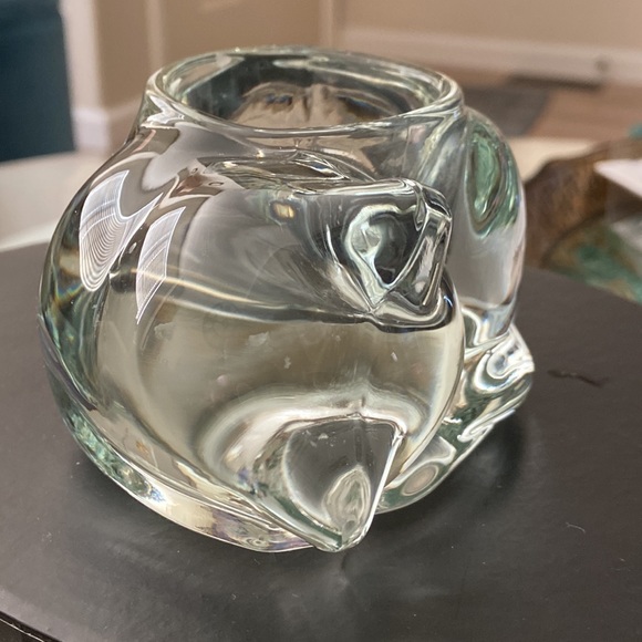 HEAVY CUT GLASS of a SLEEPING CAT - VOTIVE HOLDER - Picture 2 of 6